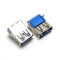 HKM-668883 USB 3.0 Female Horizontal Socket - 90 Degree A Female Connector with Copper Shell and Insulator