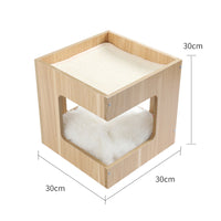 HKM-6688957 Solid Wood Double Layer Cat Nest with No Trace Stickers