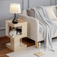 HKM-6688957 Solid Wood Double Layer Cat Nest with No Trace Stickers