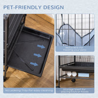 HKM-6689341 Multi-Tier Small Animal Cage with Rolling Wheels and Storage Shelf for Ferrets, Chinchillas, and Other Pets