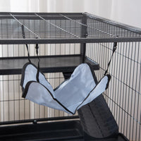 HKM-6689341 Multi-Tier Small Animal Cage with Rolling Wheels and Storage Shelf for Ferrets, Chinchillas, and Other Pets