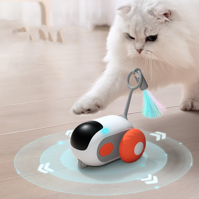 HKM-6690493 Remote Control Pet Toy Sports Car in Blue and Orange with Replacement Head