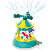 HKM-669075 Outdoor Carousel Splash Water Play Toy for Kids, 360 Rotating Sprinkler for Pool and Garden Fun