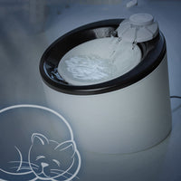 HKM-6691517 Automatic Pet Water Dispenser for Cats and Dogs - White Plastic Design