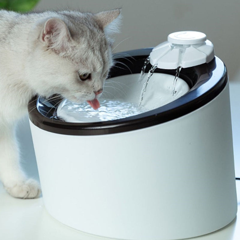 HKM-6691517 Automatic Pet Water Dispenser for Cats and Dogs - White Plastic Design