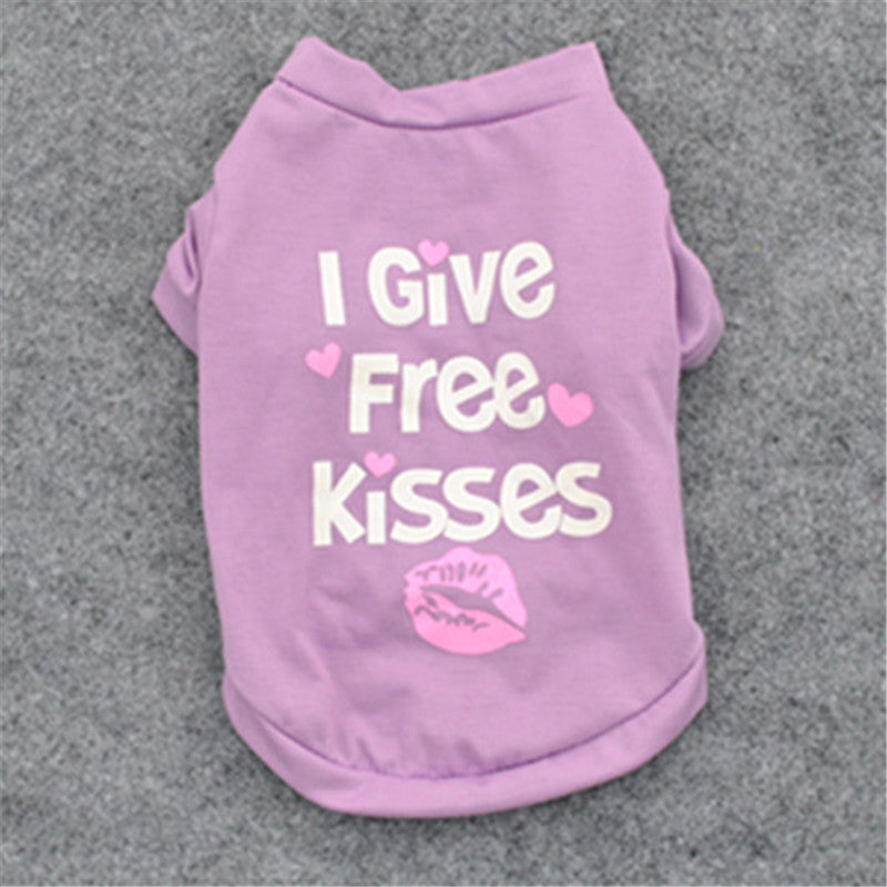 HKM-6692029 Cotton Breathable Short-Sleeve T-Shirt for Puppies - Available in Taro Purple, Gray, and Red