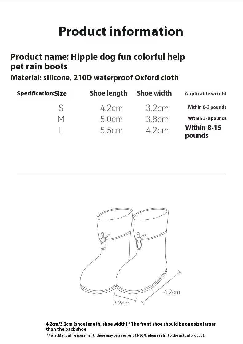 HKM-6692285 Cartoon Pet Boots - Waterproof Non-Slip High-Style Dog Boots in Yellow, Brown, Blue