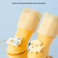 HKM-6692285 Cartoon Pet Boots - Waterproof Non-Slip High-Style Dog Boots in Yellow, Brown, Blue
