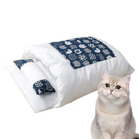 HKM-6692925 Cozy Removable Winter Cat Bed with Pillow for Deep Sleep, Ideal Pet Nest for Cats and Small Dogs