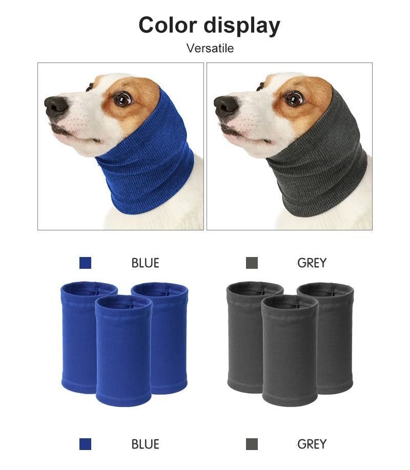 HKM-6693053 Comfortable Adjustable Dog Earmuff Scarf for Noise Reduction and Anxiety Relief - Soft Polyester Material