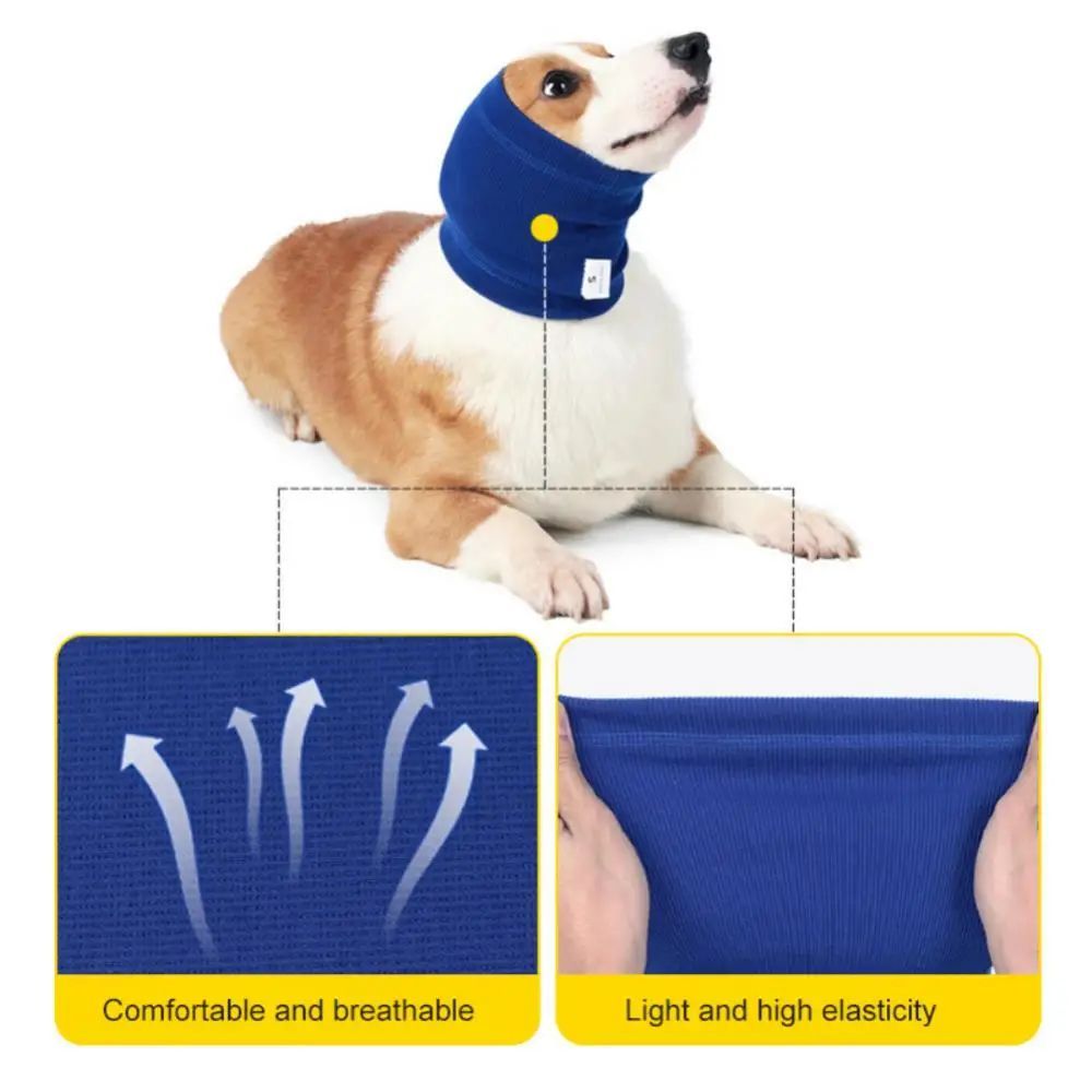 HKM-6693053 Comfortable Adjustable Dog Earmuff Scarf for Noise Reduction and Anxiety Relief - Soft Polyester Material