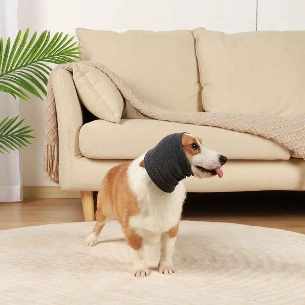 HKM-6693053 Comfortable Adjustable Dog Earmuff Scarf for Noise Reduction and Anxiety Relief - Soft Polyester Material