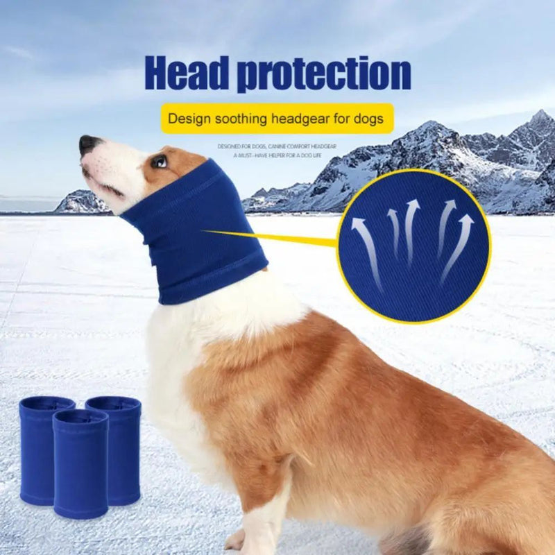 HKM-6693053 Comfortable Adjustable Dog Earmuff Scarf for Noise Reduction and Anxiety Relief - Soft Polyester Material