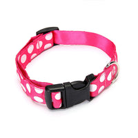 HKM-6693437 Red and Green Dot Pattern Polyester Dog Collars for All Seasons - Size S and L Available