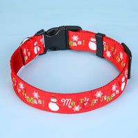 HKM-6693437 Red and Green Dot Pattern Polyester Dog Collars for All Seasons - Size S and L Available