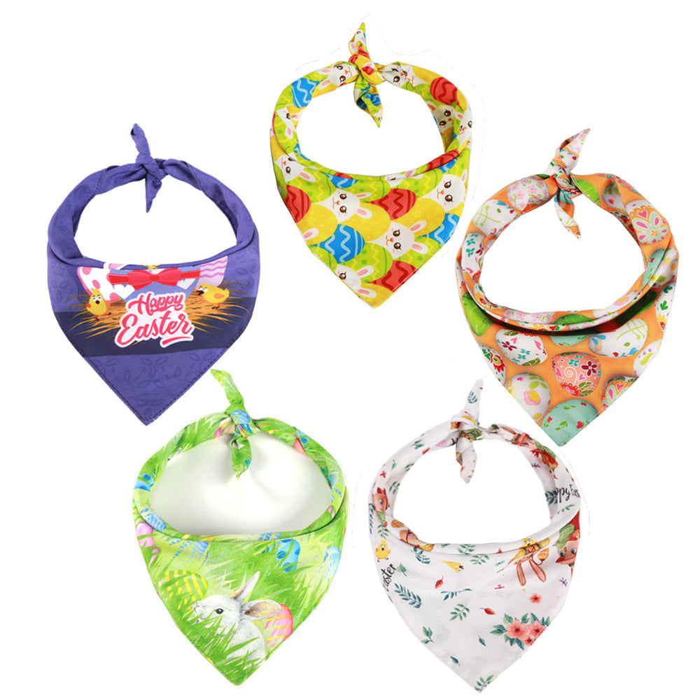 HKM-6693821 Easter Pet Dress-Up Bunny Egg Scarf and Saliva Towel for Cats and Dogs