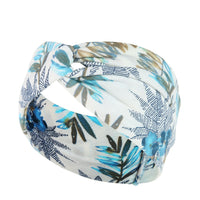 HKM-669395 Floral Plaid Women's Printed Knitted Wide-Brim Headband
