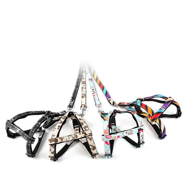 HKM-6694717 Durable Dog Traction Leash in Sky Blue, Light Brown, Black, and Cartoon Design - Multiple Sizes Available