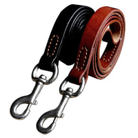 HKM-6695229 Leather Cowhide Dog Leash for Medium and Large Dogs - Durable Traction Belt in Black and Brown