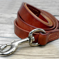 HKM-6695229 Leather Cowhide Dog Leash for Medium and Large Dogs - Durable Traction Belt in Black and Brown