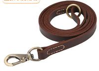 HKM-6695229 Leather Cowhide Dog Leash for Medium and Large Dogs - Durable Traction Belt in Black and Brown