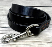 HKM-6695229 Leather Cowhide Dog Leash for Medium and Large Dogs - Durable Traction Belt in Black and Brown