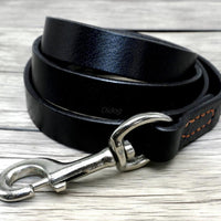 HKM-6695229 Leather Cowhide Dog Leash for Medium and Large Dogs - Durable Traction Belt in Black and Brown
