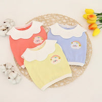 HKM-6695997 Cute Soft Vest for Dogs with Cloud Embroidery in Yellow, Blue, and Pink