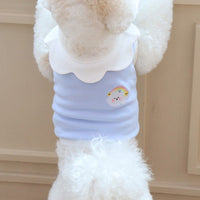 HKM-6695997 Cute Soft Vest for Dogs with Cloud Embroidery in Yellow, Blue, and Pink