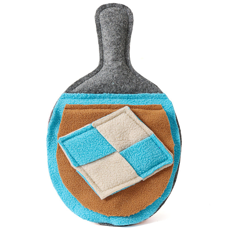 HKM-6696253 Interactive Pet Puzzle Toy for Dogs and Cats – Wool Felt Shaker Cloth, 28 x 17 cm, Brown and Gray