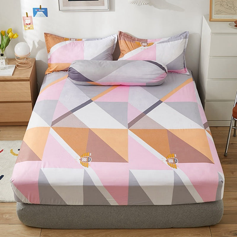 HKM-669651 Aloe Vera Cotton Cartoon Pattern Single Fitted Dust Cover with Pillowcases, Various Sizes Available