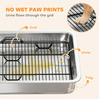 HKM-6696893 Stainless Steel Dog Potty Tray for Small to Medium Dogs - Easy Clean, Elevated Design