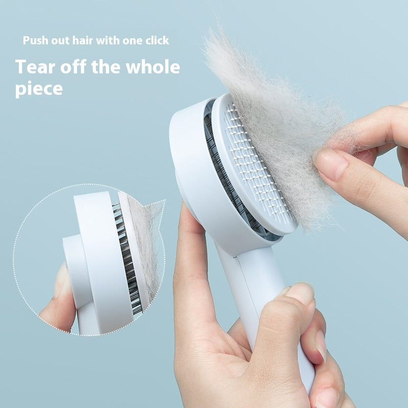HKM-6697021 Self-Cleaning Pet Comb for Dogs and Cats - Durable Grooming Tool with Massage Function