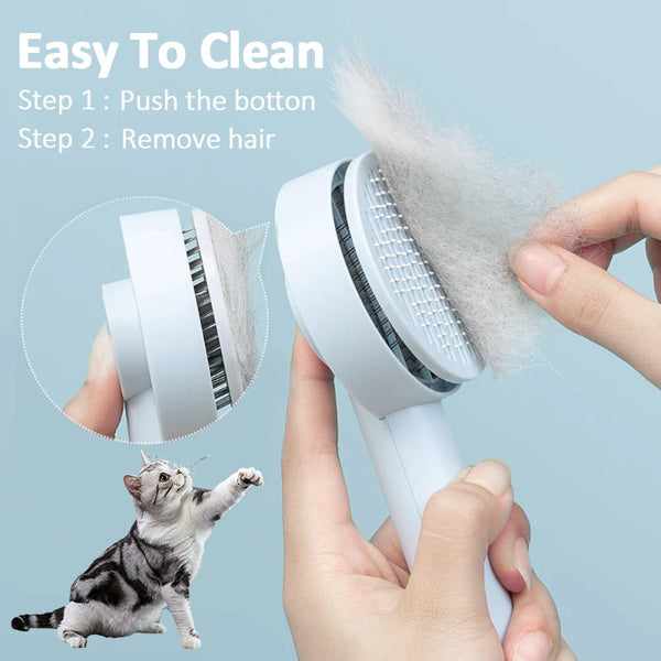 HKM-6697021 Self-Cleaning Pet Comb for Dogs and Cats - Durable Grooming Tool with Massage Function