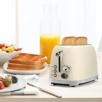 HKM-669715 Retro 2-Slice Stainless Steel Electric Pop-Up Toaster with Grill