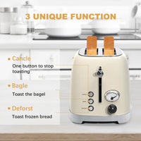 HKM-669715 Retro 2-Slice Stainless Steel Electric Pop-Up Toaster with Grill