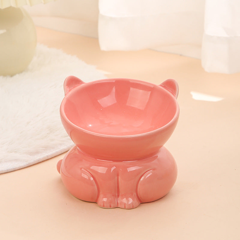 HKM-6697405 Ceramic Pet Bowl for Cats and Dogs - Stylish Water and Food Basin