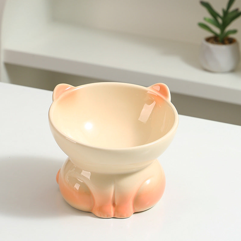 HKM-6697405 Ceramic Pet Bowl for Cats and Dogs - Stylish Water and Food Basin