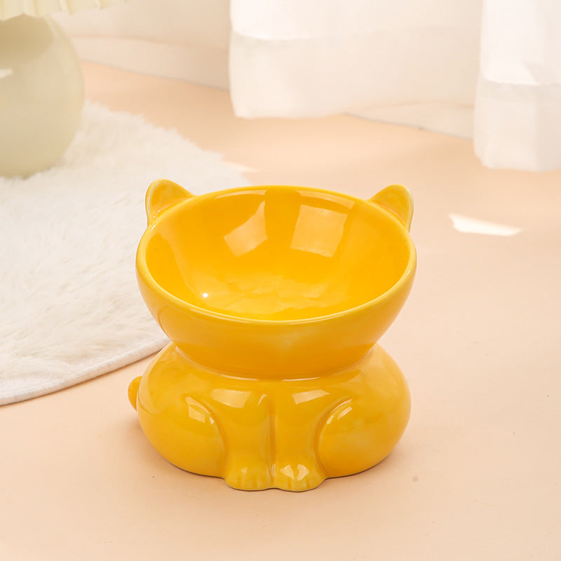 HKM-6697405 Ceramic Pet Bowl for Cats and Dogs - Stylish Water and Food Basin