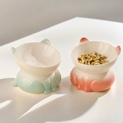 HKM-6697405 Ceramic Pet Bowl for Cats and Dogs - Stylish Water and Food Basin