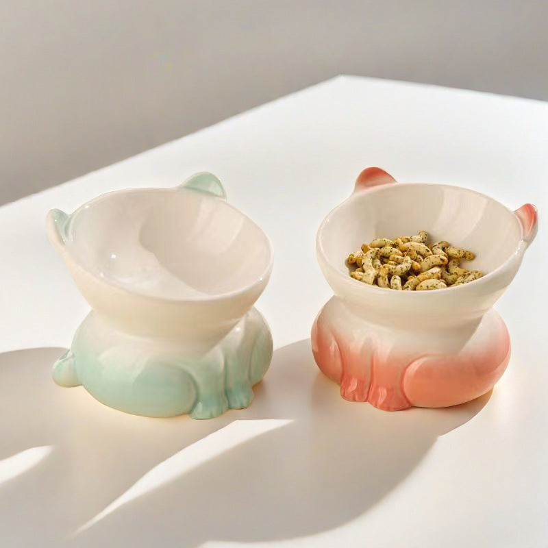 HKM-6697405 Ceramic Pet Bowl for Cats and Dogs - Stylish Water and Food Basin