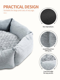 HKM-6698685 Rose Velvet Hexagonal Dog Bed - Soft Plush Couch for Small to Large Dogs, Durable Calming Design