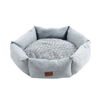 HKM-6698685 Rose Velvet Hexagonal Dog Bed - Soft Plush Couch for Small to Large Dogs, Durable Calming Design