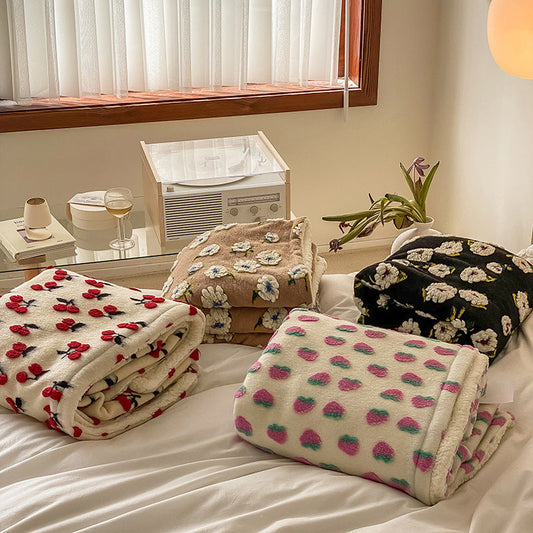 HKM-669971 Cozy Double-Layer Thickened Wool Blanket in Multiple Colors and Sizes
