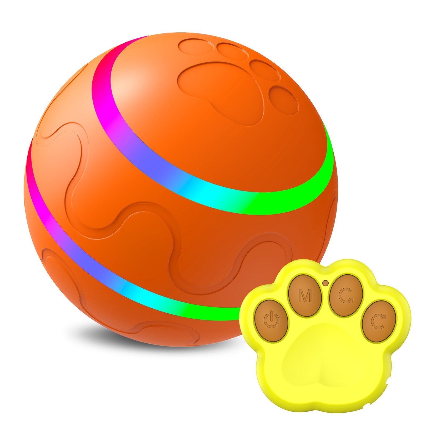 HKM-6699837 Intelligent Self-Rotating Cat Ball Toy with Remote Control and USB Charging