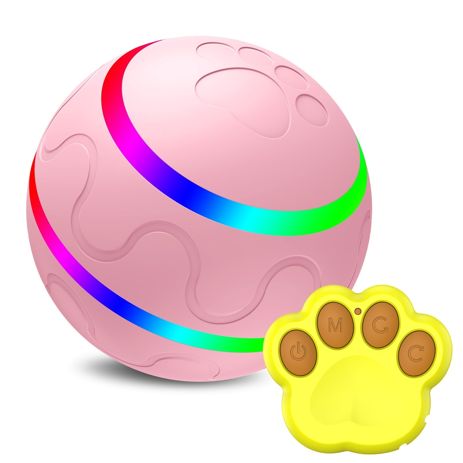 HKM-6699837 Intelligent Self-Rotating Cat Ball Toy with Remote Control and USB Charging