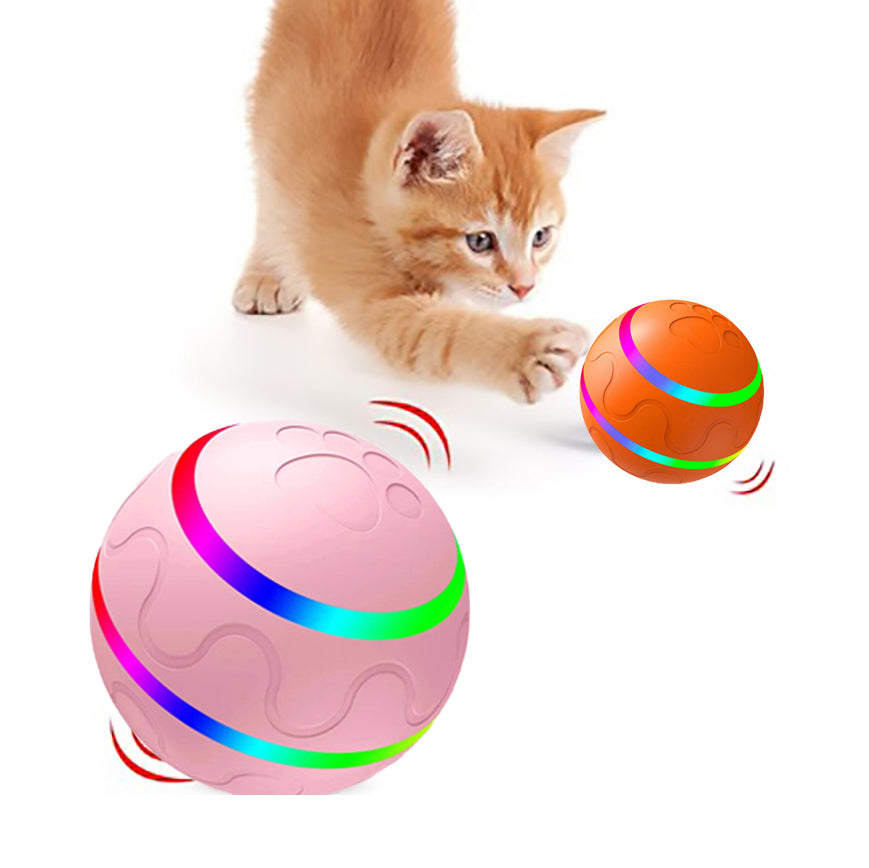 HKM-6699837 Intelligent Self-Rotating Cat Ball Toy with Remote Control and USB Charging