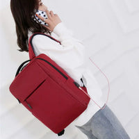 HKM-670035 Waterproof Oxford Polyester Travel Backpack with USB Port and Laptop Panelled Design