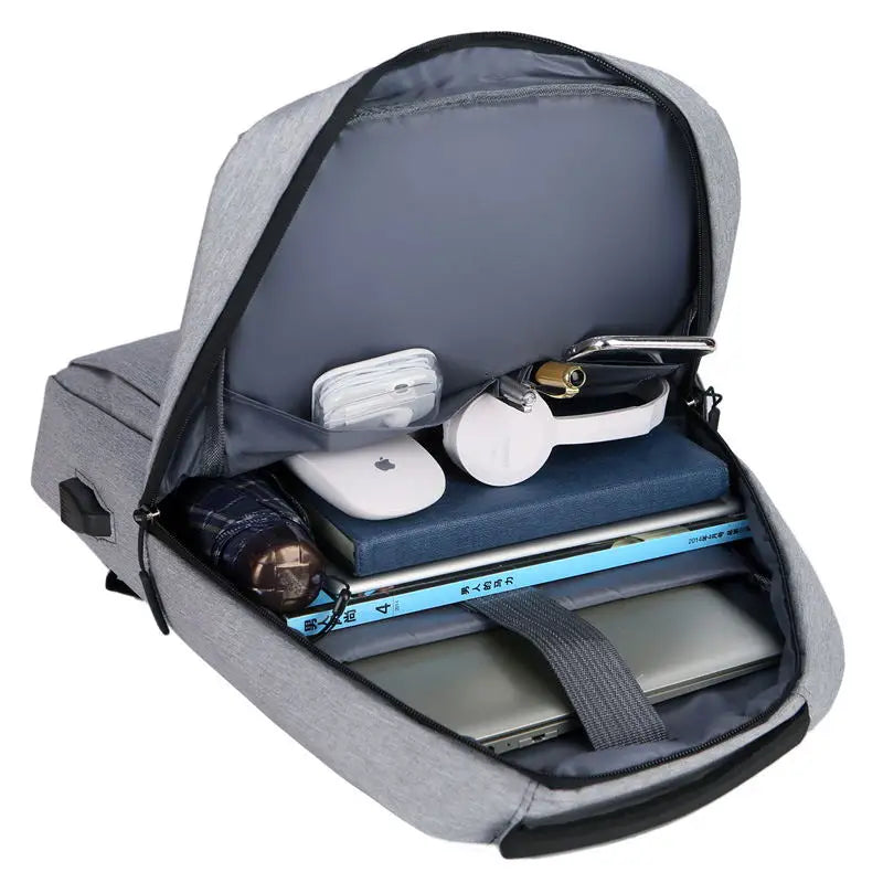 HKM-670035 Waterproof Oxford Polyester Travel Backpack with USB Port and Laptop Panelled Design