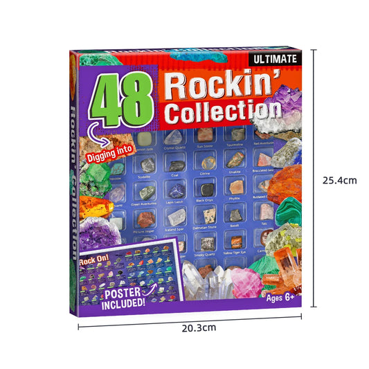 HKM-670099 Eco-Friendly Learning Rock Collection - Collectable Crystal Stones for Educational Use